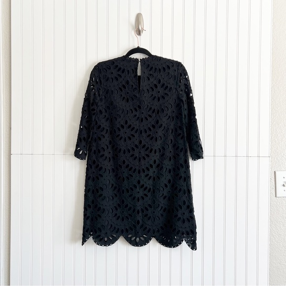 Ann Taylor Size 0 Eyelet Black Shift Dress - Picture 4 of 5